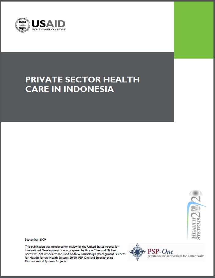 Cover Page: Private Sector Health Care in Indonesia