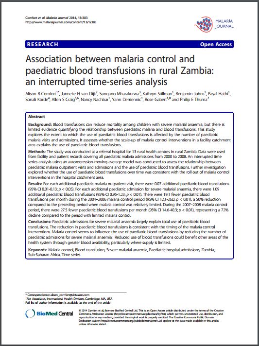 malaria article cover
