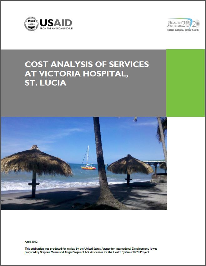 Cover Page of Cost Analysis of Services at Victoria Hospital, St. Lucia